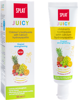 Дитяча зубна паста захист від бактерій і карієсу Splat Junior Juicy Мультифрукт 35 мл (7640168930219/3800237400607)