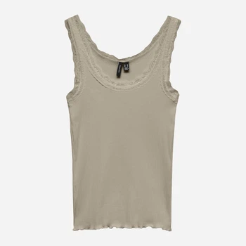 Майка з мереживом жіноча Vero Moda 10347295 L Plaza Taupe (5715905610401)