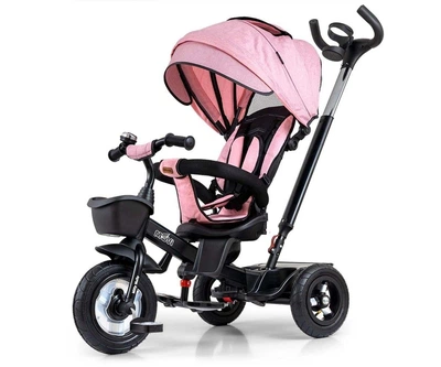 Детский 3-колесный велосипед Milly Mally Movi 5 в 1 Black-Pink 6181, 5907090700177