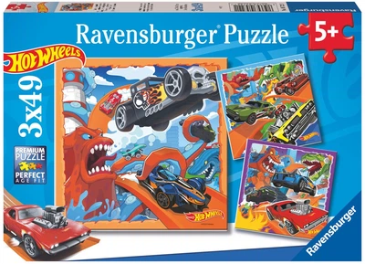 Puzzle Ravensburger Hot Wheels 3 x 48 elementów 05722 (4005556057221)