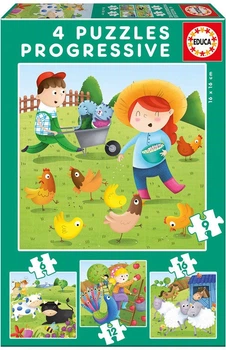 Puzzle Educa Borras Progresivo Animales de la Granja 6 / 9 / 12 / 16 elementów (8412668171459)