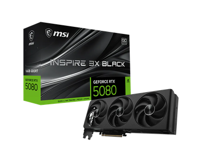 Видеокарта MSI GeForce RTX 5080 16G INSPIRE 3X OC BLACK (G5080-16I3CB)