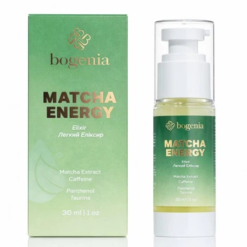Bogenia Matcha Energy Elixir легкий еліксир для обличчя з кофеїном та пантенолом 30 мл