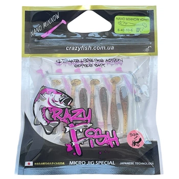 Приманка Crazy Fish Nano minnow 1.6" 6-40-10-6 смак кальмар уп. (8шт),6-40-10-6