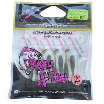 Приманка Crazy Fish Nano minnow 1.6" 6-40-42-6 смак кальмар уп. (8шт),6-40-42-6