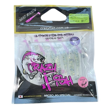 Приманка Crazy Fish Nano minnow 1.6" 6-40-40-6 смак кальмар уп. (8шт),6-40-40-6