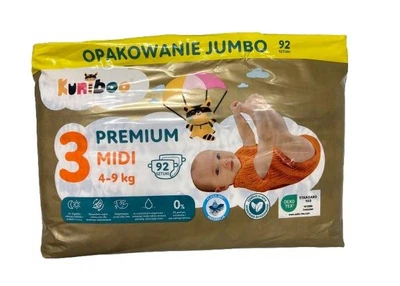 Подгузники детские Kuniboo Premium Midi 3 размер 4-9 кг 92 штук Jambo памперсы премиум для детей