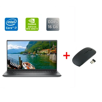Игровой ноутбук Dell Vostro 15 7510 / 15.6" (1920x1080) IPS / Intel Core i7-11800H (8 (16) ядер по 2.3 - 4.6 GHz) / 16 GB DDR4 / 512 GB SSD / nVidia GeForce RTX 3050 Ti, 4 GB GDDR6, 128-bit / WebCam / Fingerprint / Windows 11 б/у + Подарок Мышь / USB