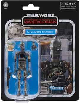 Набор фигурок Hasbro Star Wars The Vintage Collection The Mandalorian IG-12, Grogu and Anzellan 9.5 см G06705L00 (5010996292094)