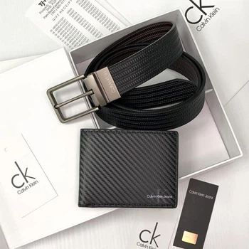 Чоловічий Подарунковий Набір Кельвін Кляйн Calvin Klein Ремінь Та Гаманець - (187216)