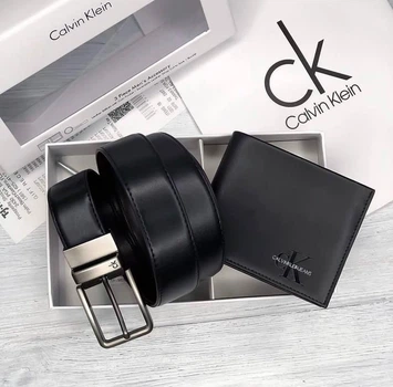 Мужской Подарочный Набор Кельвин Клейн Calvin Klein Ремень И Кошелек - (197886)