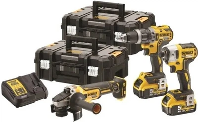 Набір електроінструментів DeWalt 18V XR DCF887 + DCD796 + DCG405 з 2 акумуляторами 5 Ah (DCK384P2T-QW)