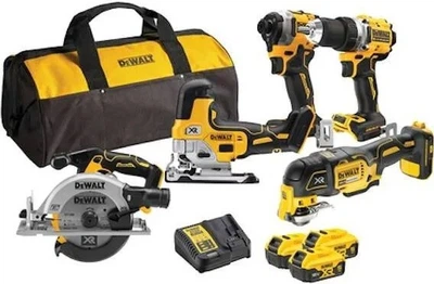 Набір електроінструментів DeWalt 18V XR DCF850 + DCD800 + DCS335 + DCS355 + DCS565 з 3 акумуляторами 5 Ah (DCK502P3-QW)