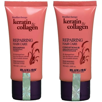 Шампунь і кондиціонер для відновлення волосся Luxliss Therapy Keratin & Collagen Repairing Hair Care 2х40 мл