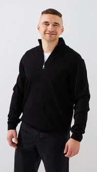 Джемпер однотонный мужской GENUA G01205-0001 XL Черный shop (2000999472152)