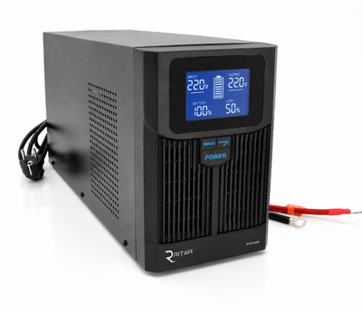 ИБП с правильной синусоидой RITAR RTSW-1500 LCD (1000Вт),12В, под внешний АКБ