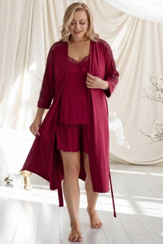 Изысканный комплект с кружевом батал Км1225п Марсала, 3XL