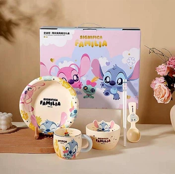 Подарунковий набір посуду Disney «Stitch» Стіч з кераміки на одну персону