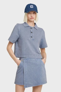 Жіноче блакитне поло Overdyed G-Star S D26086,D966