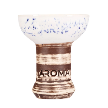 Чаша Aroma Zulu Glaze White/Blue для кальяна 8.5см бело-синяя глина в гларузи