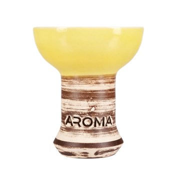 Чаша кальянная Aroma Zulu Glaze Yellow желтого цвета 8.5см глина в глазури