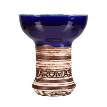 Чаша Aroma Zulu Glaze Blue для кальяна синяя из глины в глазури 8.5см