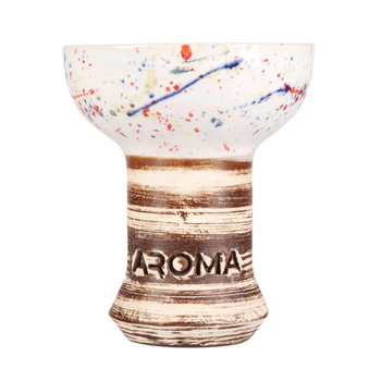 Чаша для кальяна Aroma Zulu Glaze White/Red 8.5см фанел глина в глазури жаростойкая