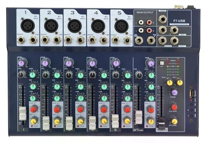 Пассивный аналоговый микшерный пульт Manchez F7-USB (7 каналов)