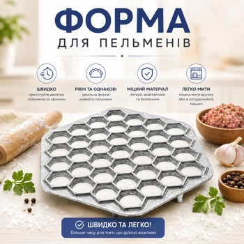 Форма для пельменів алюмінієва пельменниця на 37 комірок