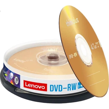 Чистые DVD-RW диски Lenovo/записываемые диски, скорость 1-4x, 4,7 ГБ, производство Тайвань, серия Archive, 10 штук в коробке, стираемые, многоразовые для многократной записи.