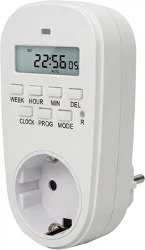 Таймер-розетка Euroelectric (16A/3600W), электронный, недельный White (ST-16A/3,60kW(Е))