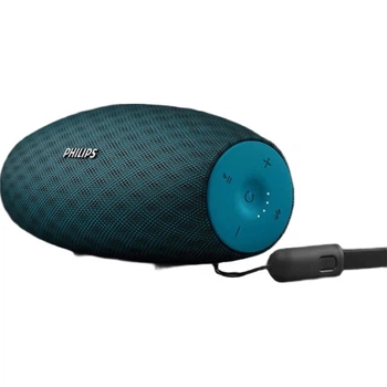 Портативная беспроводная Bluetooth-колонка PHILIPS BT6900 с сабвуфером, аудиоплеер для настольного компьютера и использования на открытом воздухе, водонепроницаемая Hi-Fi колонка из ткани, цвет «Обсидиановый черный».