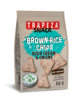 Чипсы из бурого риса со вкусом сметаны и лука Без глютена Trapeza 60 г