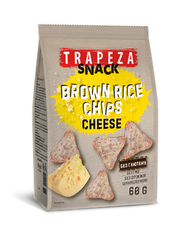 Чипсы из бурого риса со вкусом сыра Без глютена Trapeza 60 г