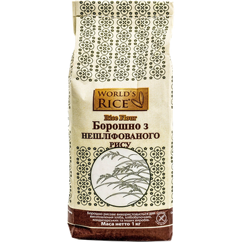 Мука из коричневого риса Без глютена World's Rice 1кг