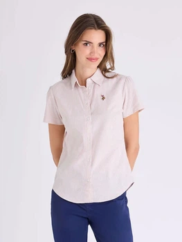 Рубашка хлопковая женская U.S. Polo Assn 21H0044-NA00A(WARM TAUPE) XS Бежевая (786662564349)
