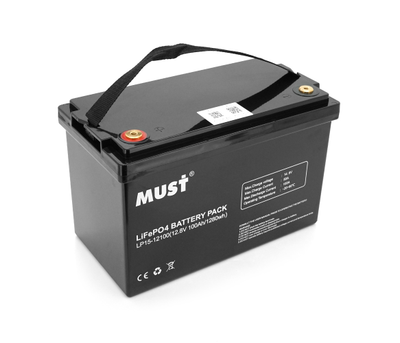 Аккумулятор LiFePO4 12.8V 100Ah 1.28kWh BMS 50A 6000 циклов Must LP15-12100 (32858)
