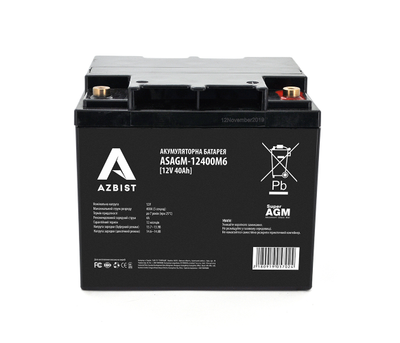 Аккумулятор AGM 12V 40Ah AZBIST ASAGM-12400M6 (05702)