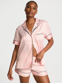 Пижама из сатина Victoria's Secret Signature Satin Short Pajama Set