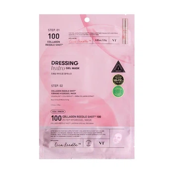 Зміцнююча гідрогелева маска з колагеном для обличчя VT Cosmetics Collagen Reedle Shot 100 2Step Hydrogel Mask 1,5 г + 33 г (8803463007416)