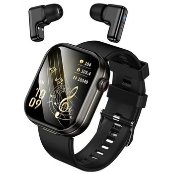 Смарт часы Hoco DYD05 2в1 с TWS гарнитурой и функцией звонка, BT, IP67, 300mAh, black