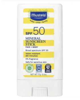 Минеральный солнцезащитный крем-стик для детей Mustela SPF 50 17 г
