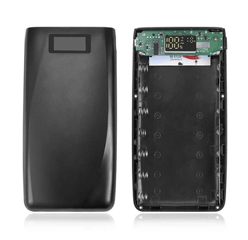DIY корпус Power Bank 18650 для 7 акумуляторів з дисплеєм USB Type-C та DC 5-12V без батарей чорний 29721