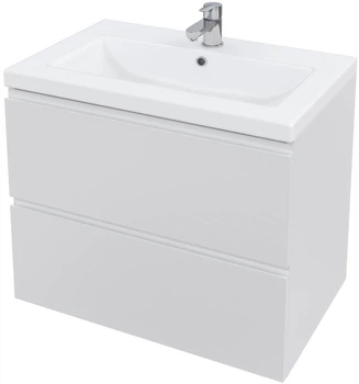 Подвесная тумба Меблібуд MILANA 70 с 2 ящиками и умывальником Cers Белая (2204651500010)