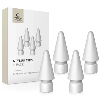 Насадки Tech-Protect Stylus Tips для Apple Pencil White (4 pack) (5906302322978)