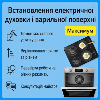 Услуга "Установка электрической духовки и варочной поверхности - Максимум"