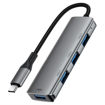 USB-хаб ACEFAST J15 Type-C на 4xUSB 3.0 4-in-1 HUB docking station (0.15m, 5Gbps). Gray