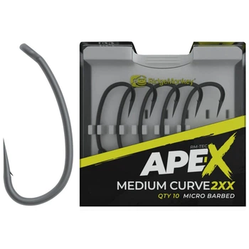Крючок карповый RidgeMonkey Ape-X Medium Curve 2XX с бородкой #6 (10 шт/уп)