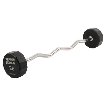 Штанга неразборная с фиксированным весом изогнутая PEV HAMMER STRENGHT TA-9978-35 35кг