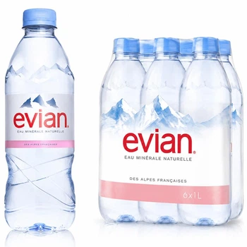 Упаковка минеральной негазированной воды Evian 6 шт. х 1 л ПЭТ
